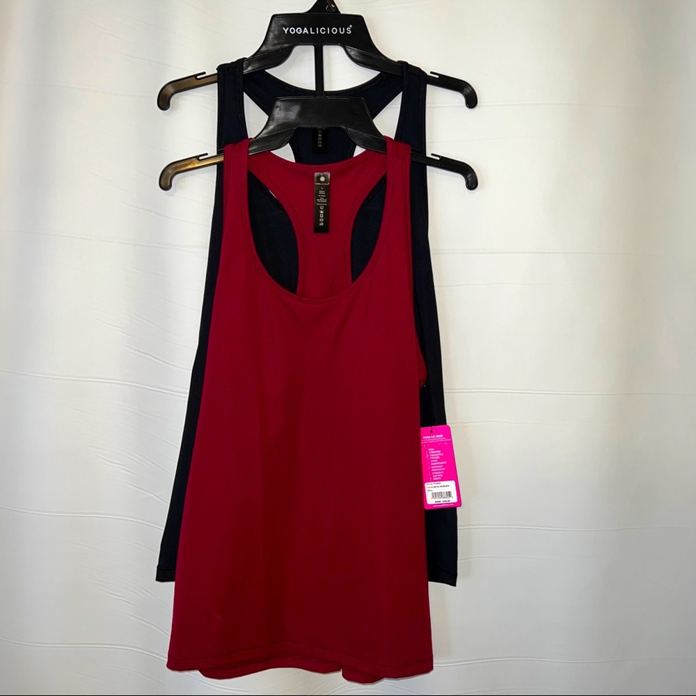 Yogalicious Black & Maroon Tank Tops